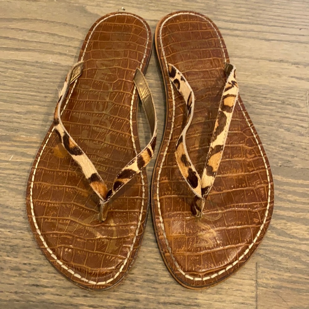 Sam Edelman Leopard Flip Flops